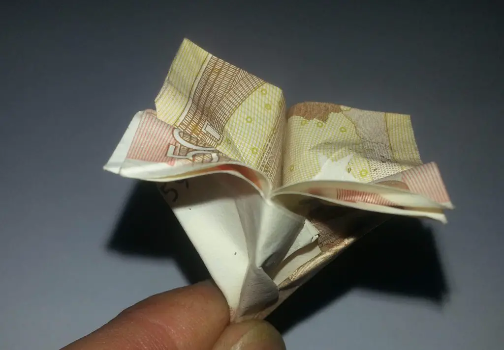 Blume aus einem Geldschein falten » Origami mit Geldscheinen