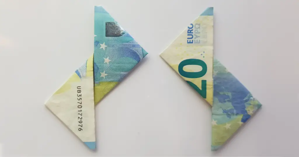 Stern Aus Zwei Geldscheinen Falten Origami Mit Geldscheinen