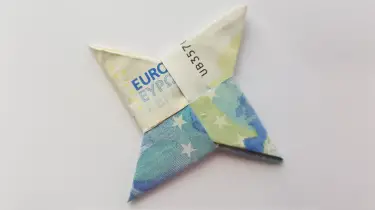 Stern Aus Zwei Geldscheinen Falten Origami Mit Geldscheinen